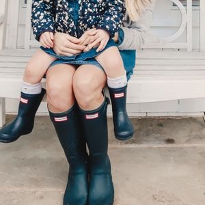 Women's EUC Deep Teal Hunter Rain Boots